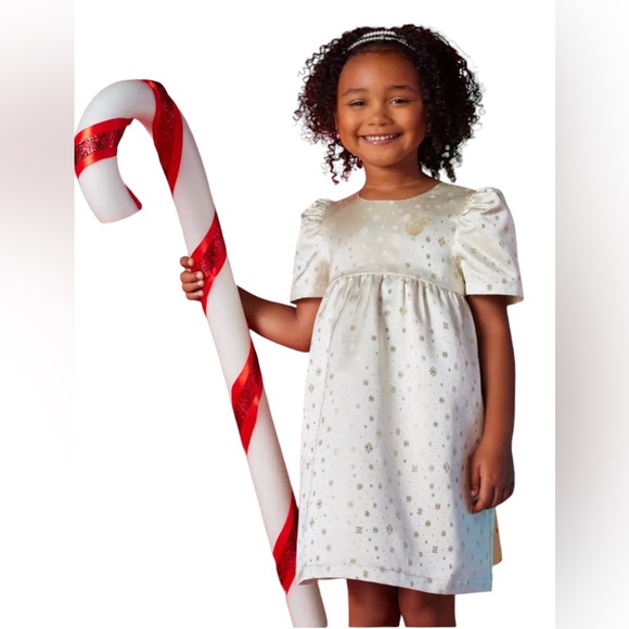 Disney Mickey Mouse Icon Gold Snowflake Dress size 9/10 - Picture 2 of 6